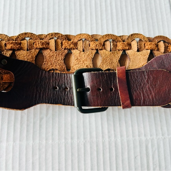 Motif 55 Size Medium Brown Leather Belt with Buckle main image 8